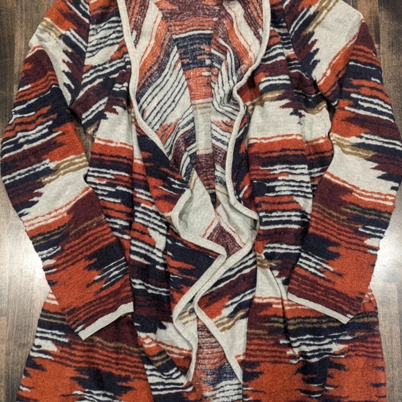 LUCKY BRAND Aztec Drape Wrap Cardigan Sweater - Picture 2 of 4